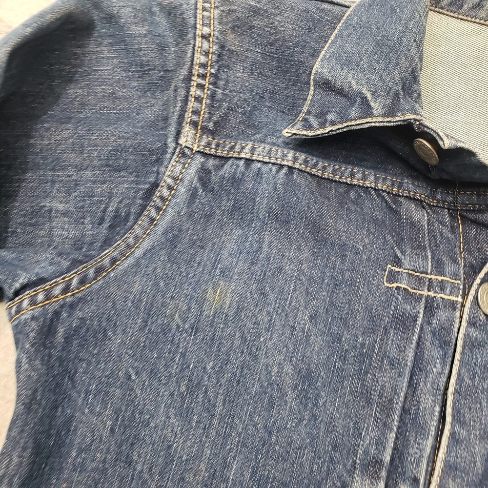 Vintage Levis Trucker Jacket Men 36 Blue Type 1 Big E Selvedge Buckle Back USA - Picture 3 of 16